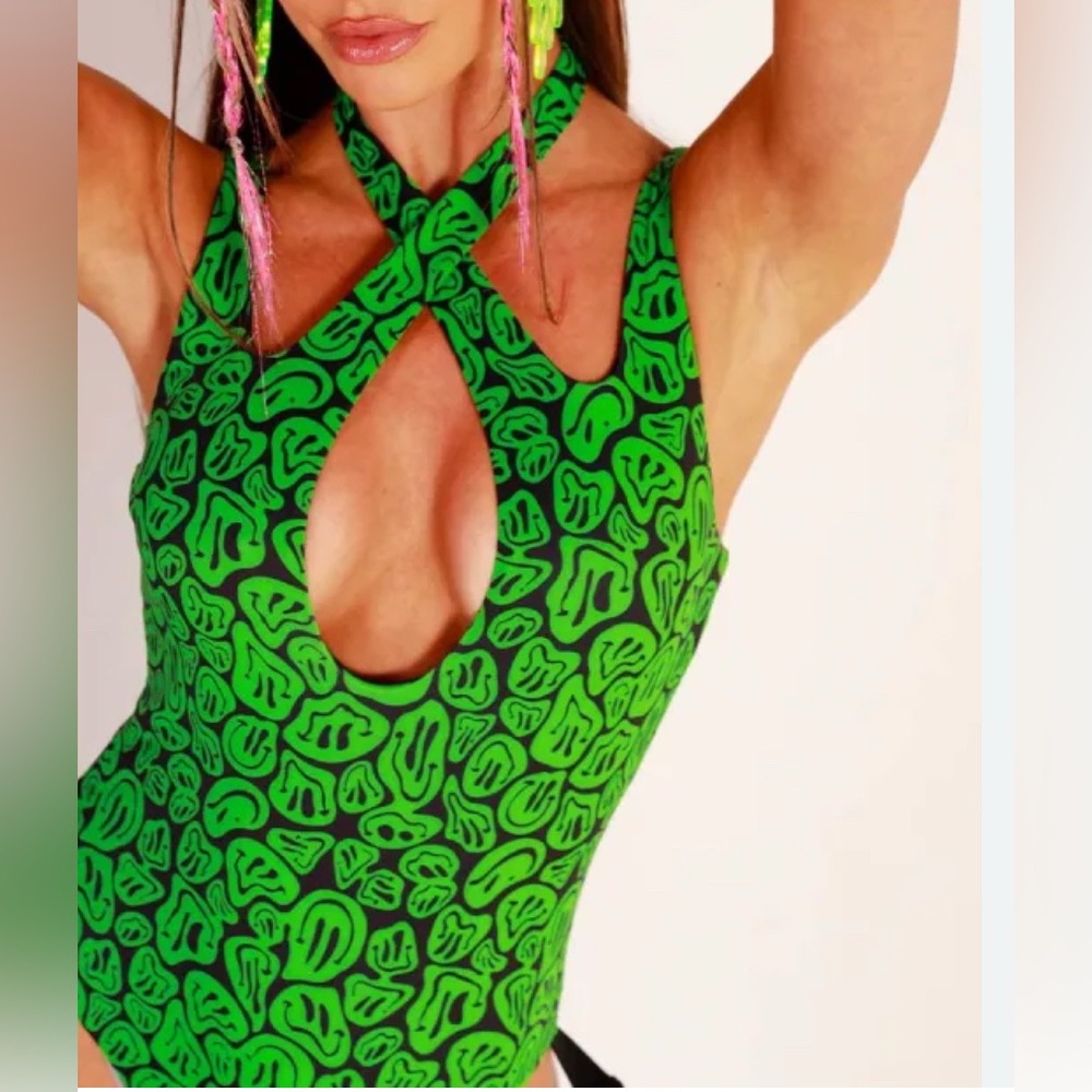 Green and Black luminous bodysuit